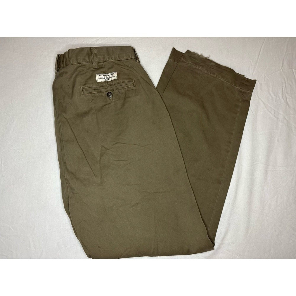 Vintage 90s Polo by Ralph Lauren Khaki Chino Prospect Pants Men's Size 36x30
